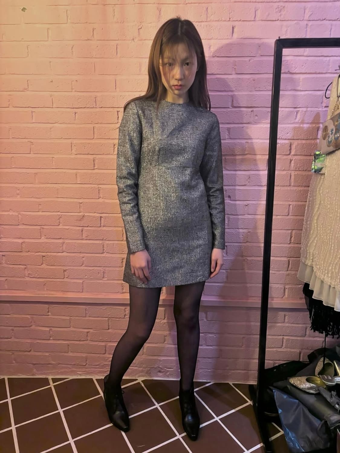 a.p.c 글리터 실버 드레스 상품이미지1