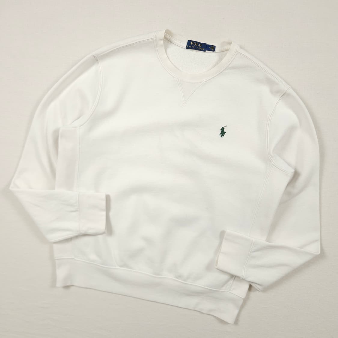 M(95)폴로 랄프로렌 크루넥 롱슬리브 화이트 상품이미지2