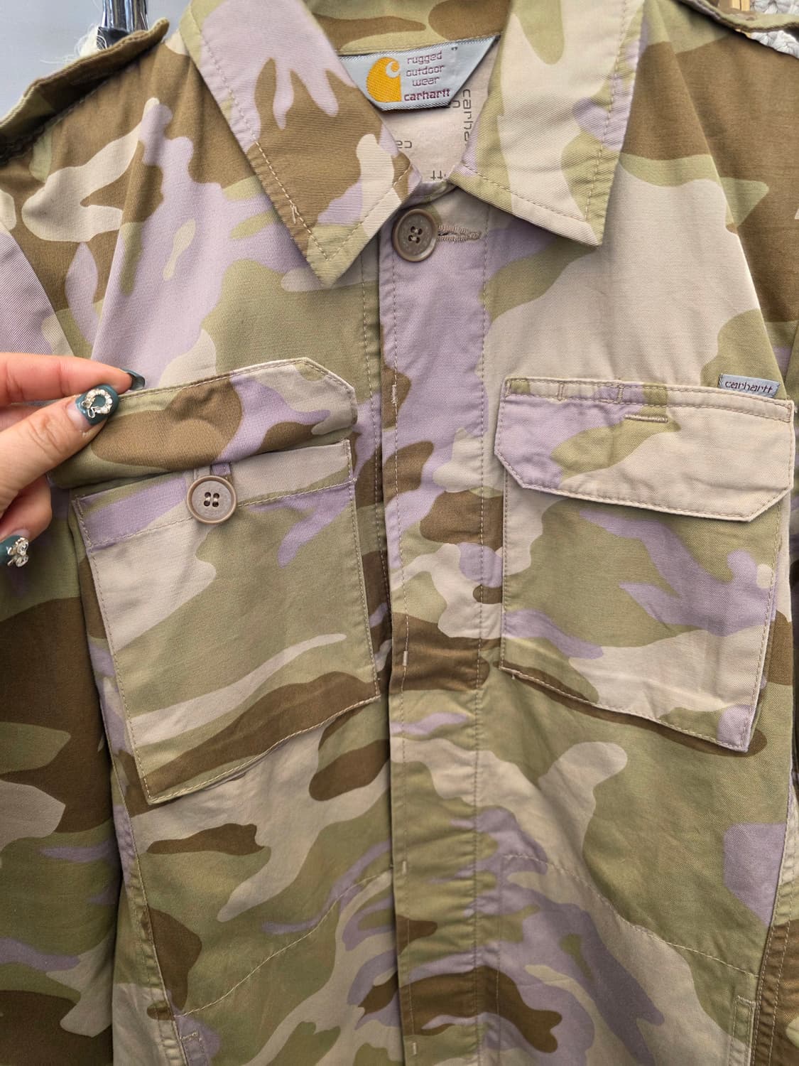 칼하트 카모패턴 밀리터리 셔츠 자켓 m 상품이미지7