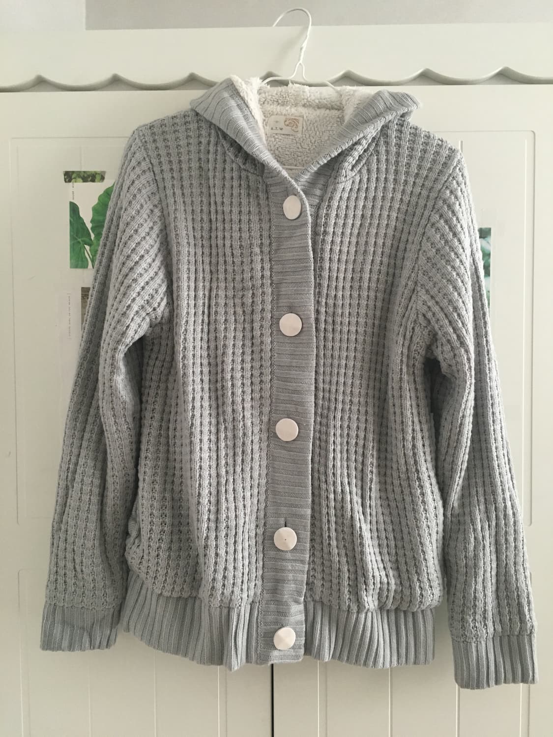 일본빈티지 뽀용 뮤트 소라그레이 털 후드집업 하구미 상품이미지1