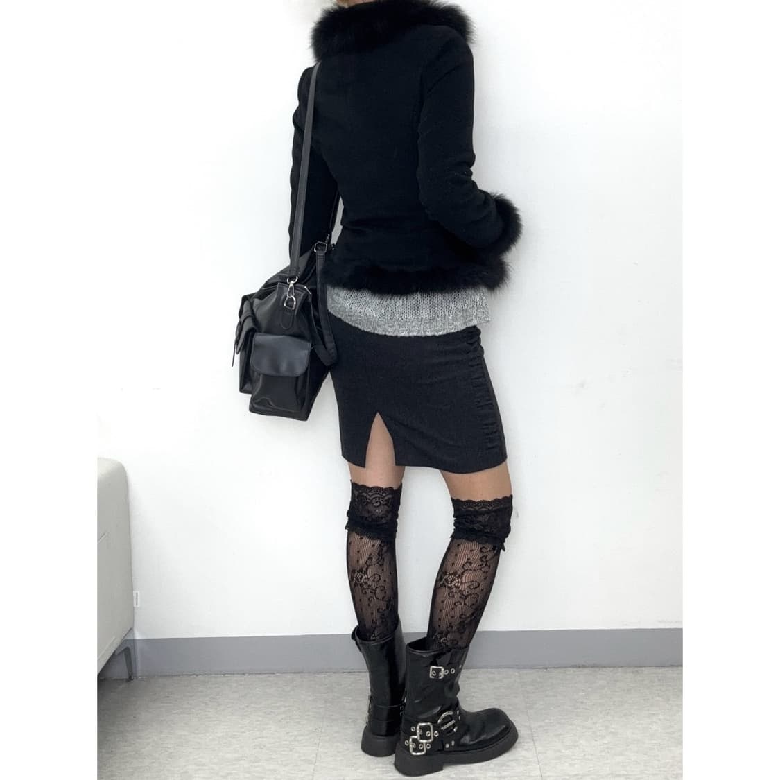 빈티지 블랙 무스탕 퍼 자켓 상품이미지4
