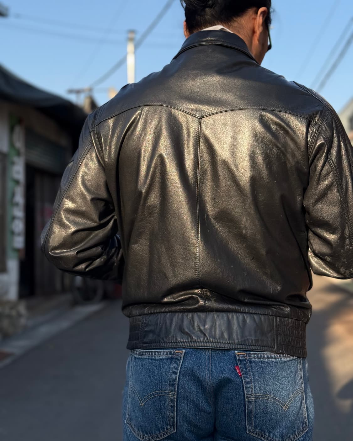 빈티지 레더 봄버자켓 100-105 상품이미지9
