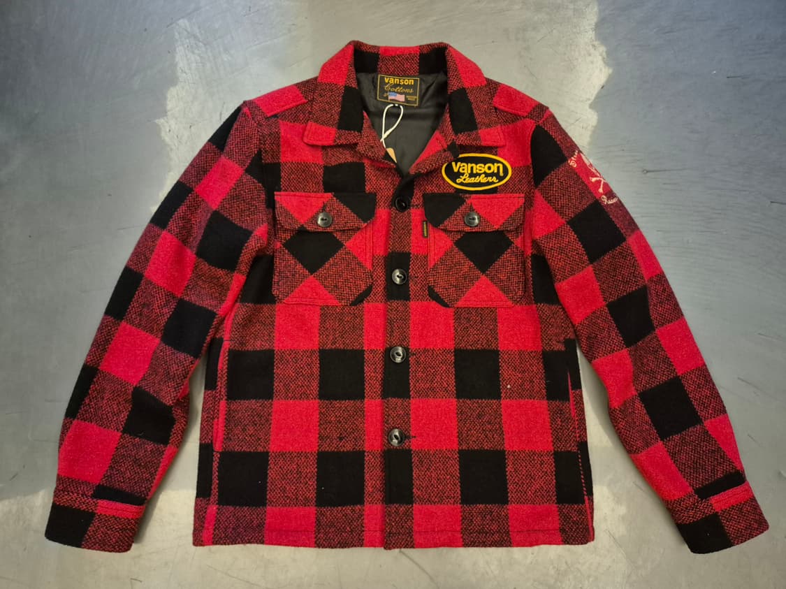 밴슨레더 버팔로체크 울 자켓 상품이미지2