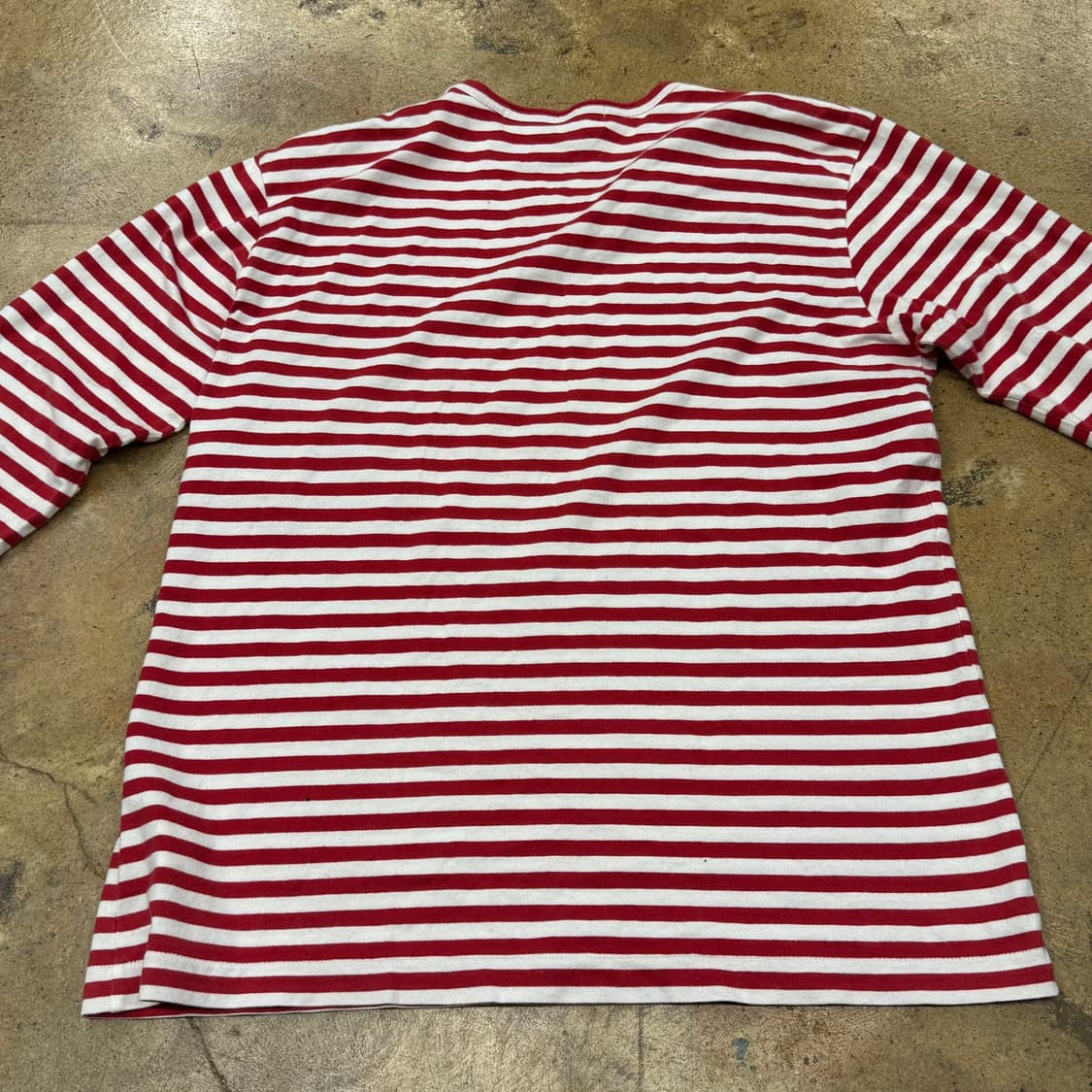 꼼데가르송 레드 하트 와펜 단가라 스트라이프 롱슬리브 긴팔 티 상품이미지4