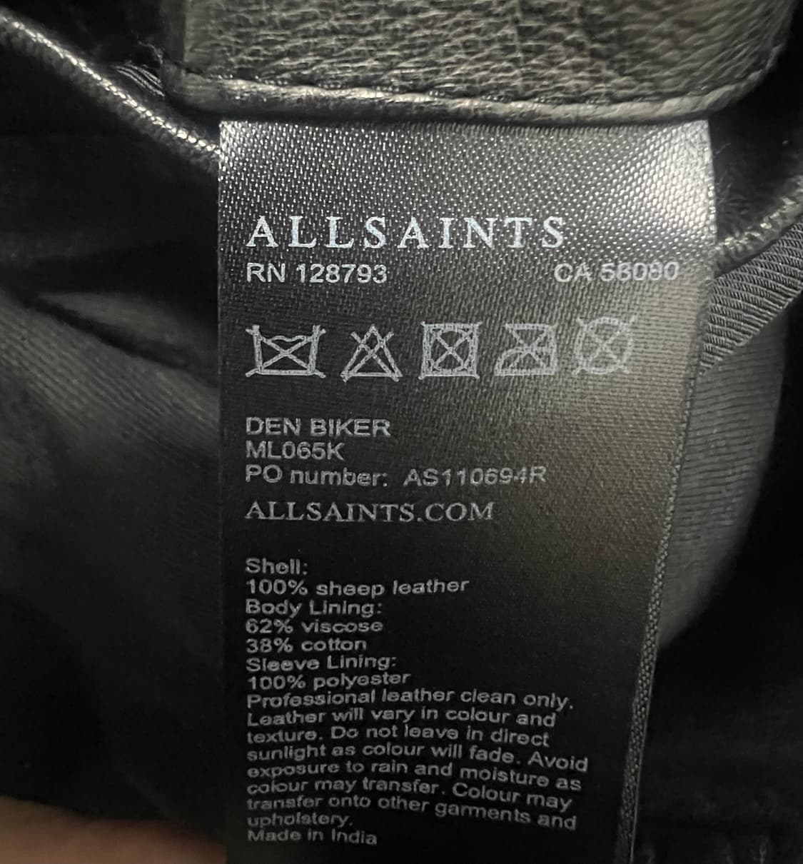 올세인츠 덴바이커 레더 자켓 상품이미지5