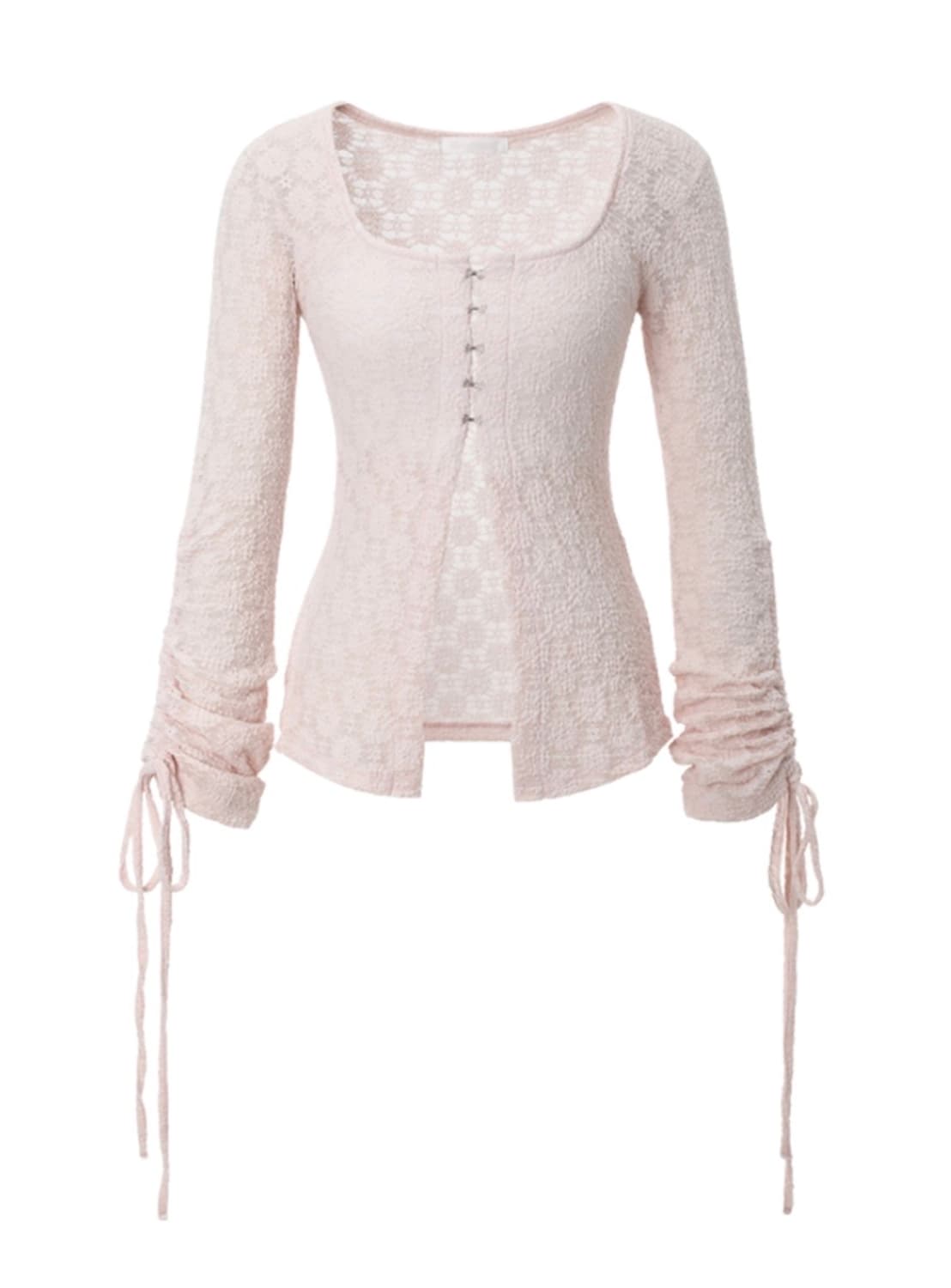 쓰리타임즈 포지 레이스 탑 핑크 상품이미지1