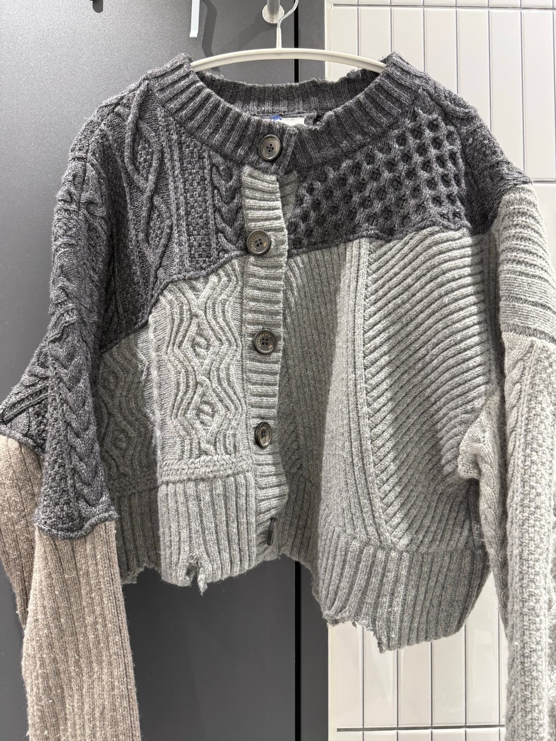 자라 x 아더에러 디스트로이드 크롭 가디건 블루 L-XL 상품이미지3