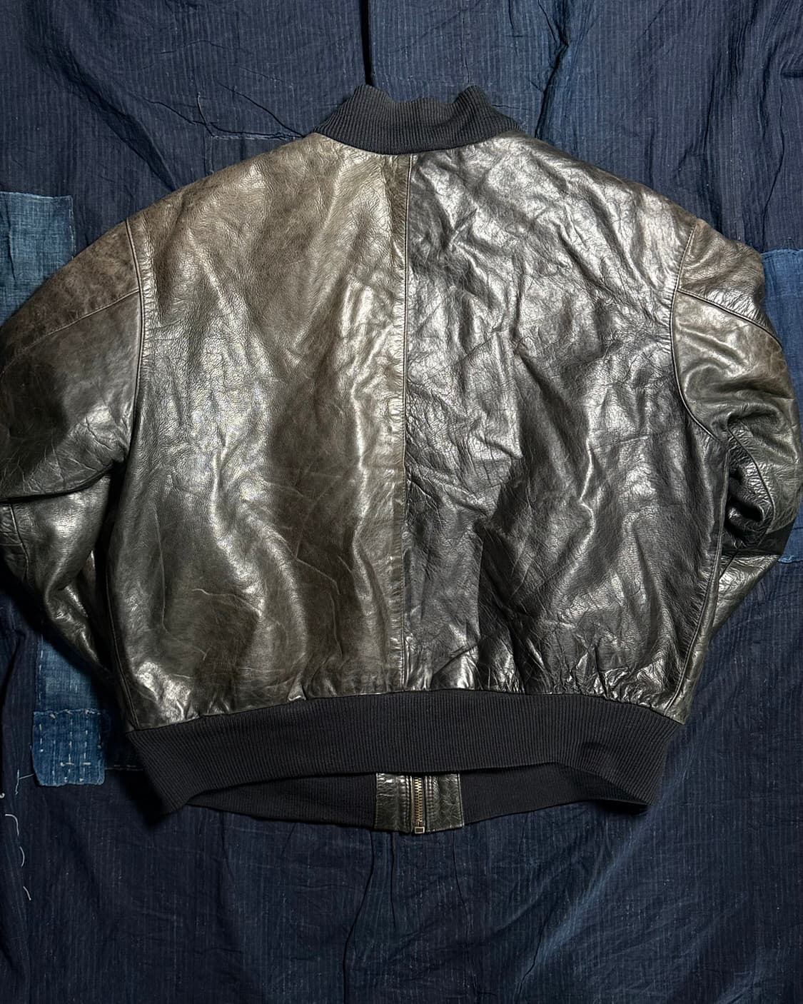 90‘s 알마니 진스 레더 봄버 자켓 40 상품이미지7