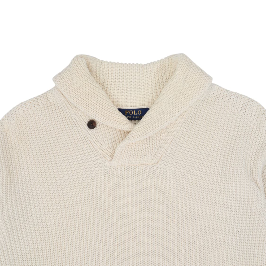 폴로 랄프로렌 아이보리 숄카라 골지 니트 상품이미지2