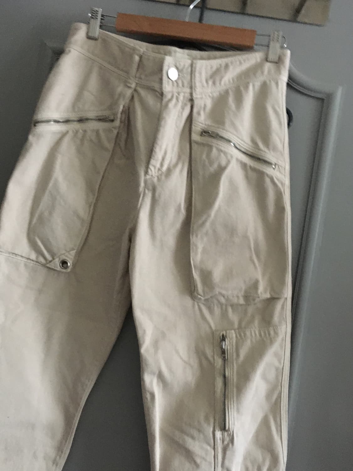 [24SS] 이자벨마랑 크림 포켓배색 면 데님팬츠 36사이즈 상품이미지3