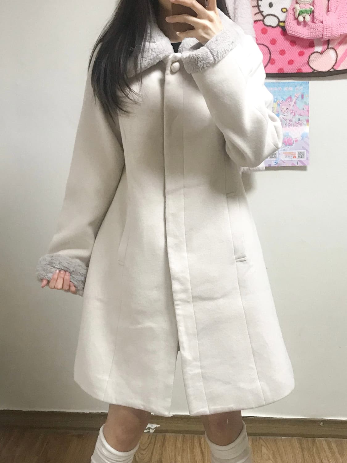 빈티지 이시하라사토미 퍼 코트 달천깔 히메갸루 로걀 라떼 공겜여주 모리걸 상품이미지1