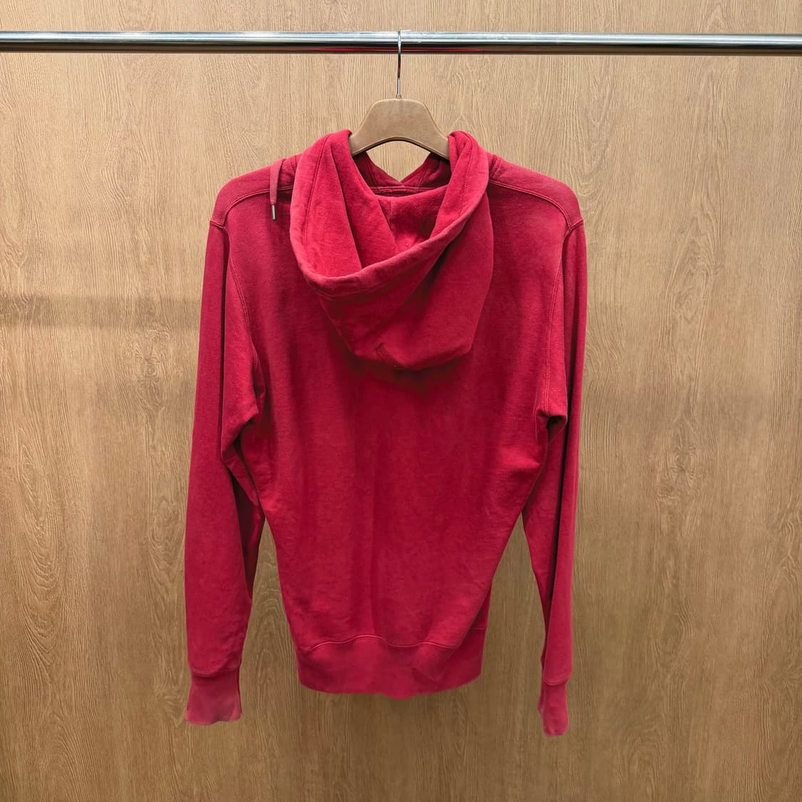 디젤 후드 스웨트 셔츠 빈티지 로고 워싱 프린트 디테일 레드 상품이미지3