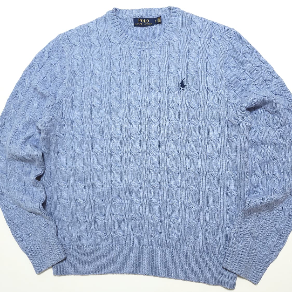 폴로 랄프로렌 케이블 꽈배기 니트 스웨터 블루헤더 상품이미지2