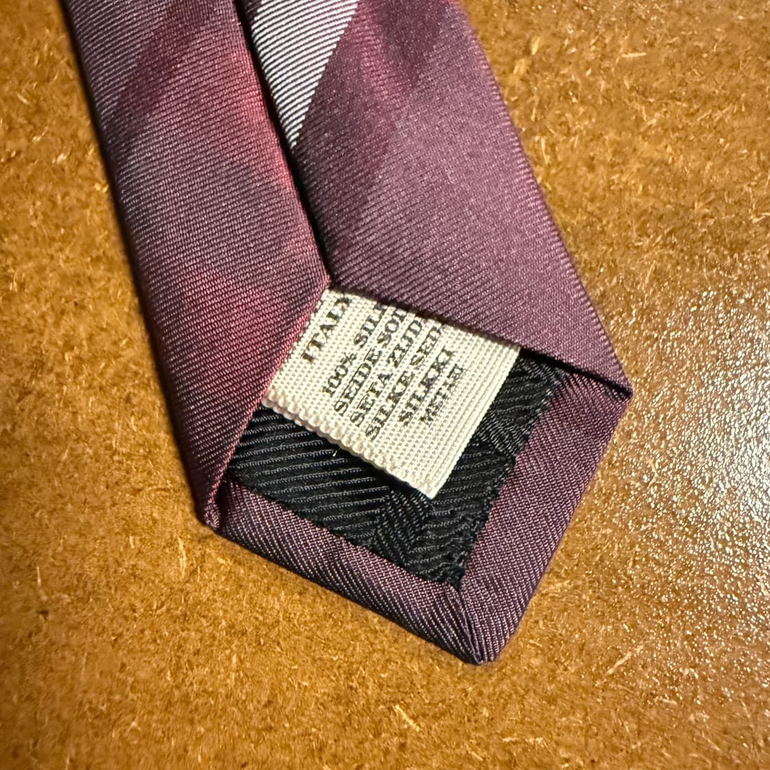 버버리 BURBERRY 런던 체크 실크 넥타이 버건디 7cm 상품이미지4