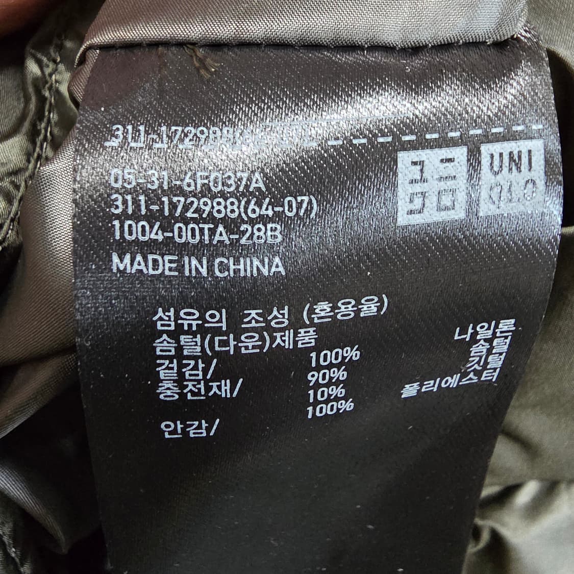 (M)유니클로 브이넥 다운 경량 패딩 상품이미지4