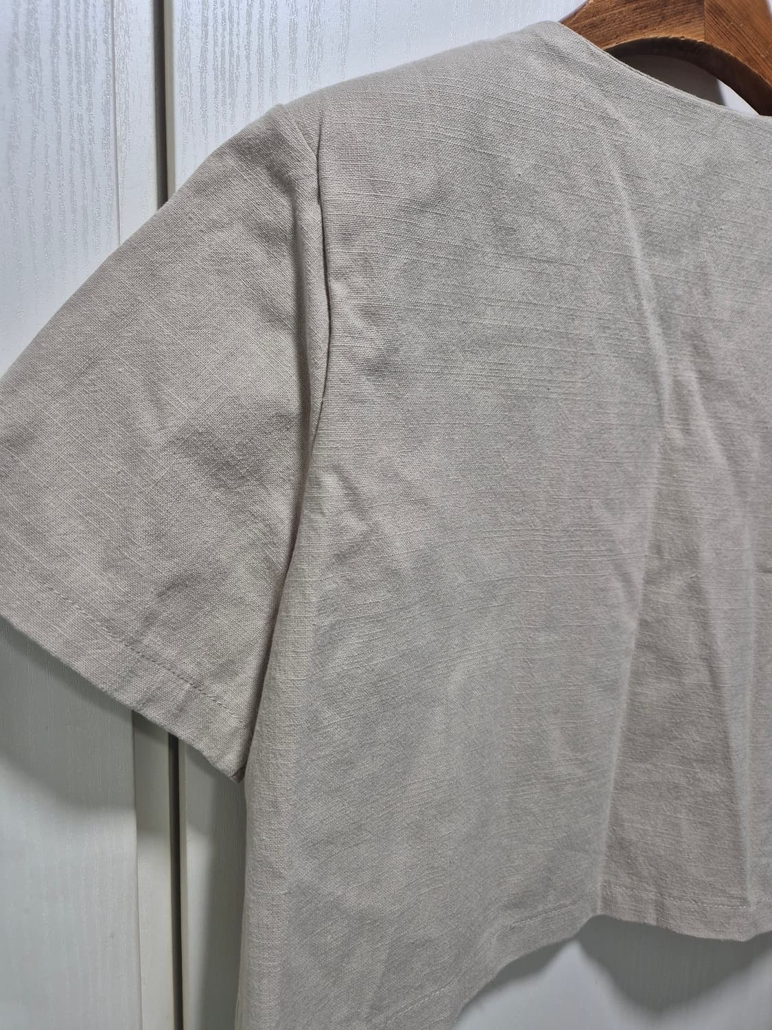 빈티지 베이지 크롭 반팔 자켓 상품이미지7