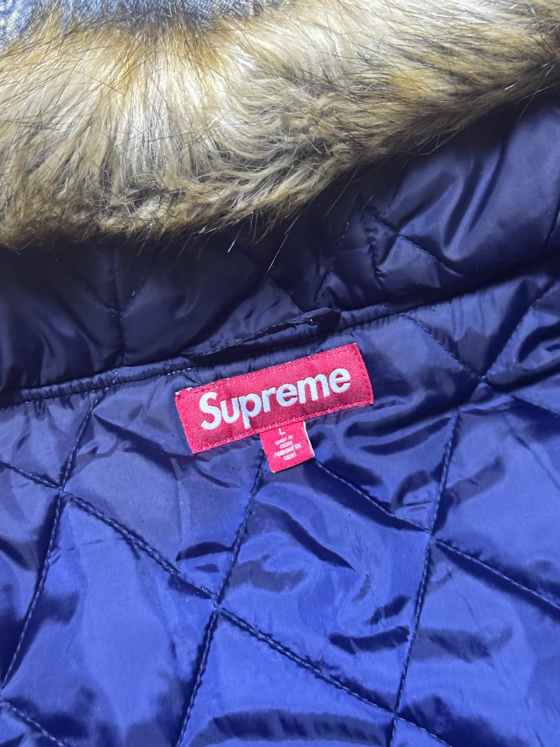 슈프림 반다나 자카드 데님 워크자켓 후드집업 L 상품이미지4