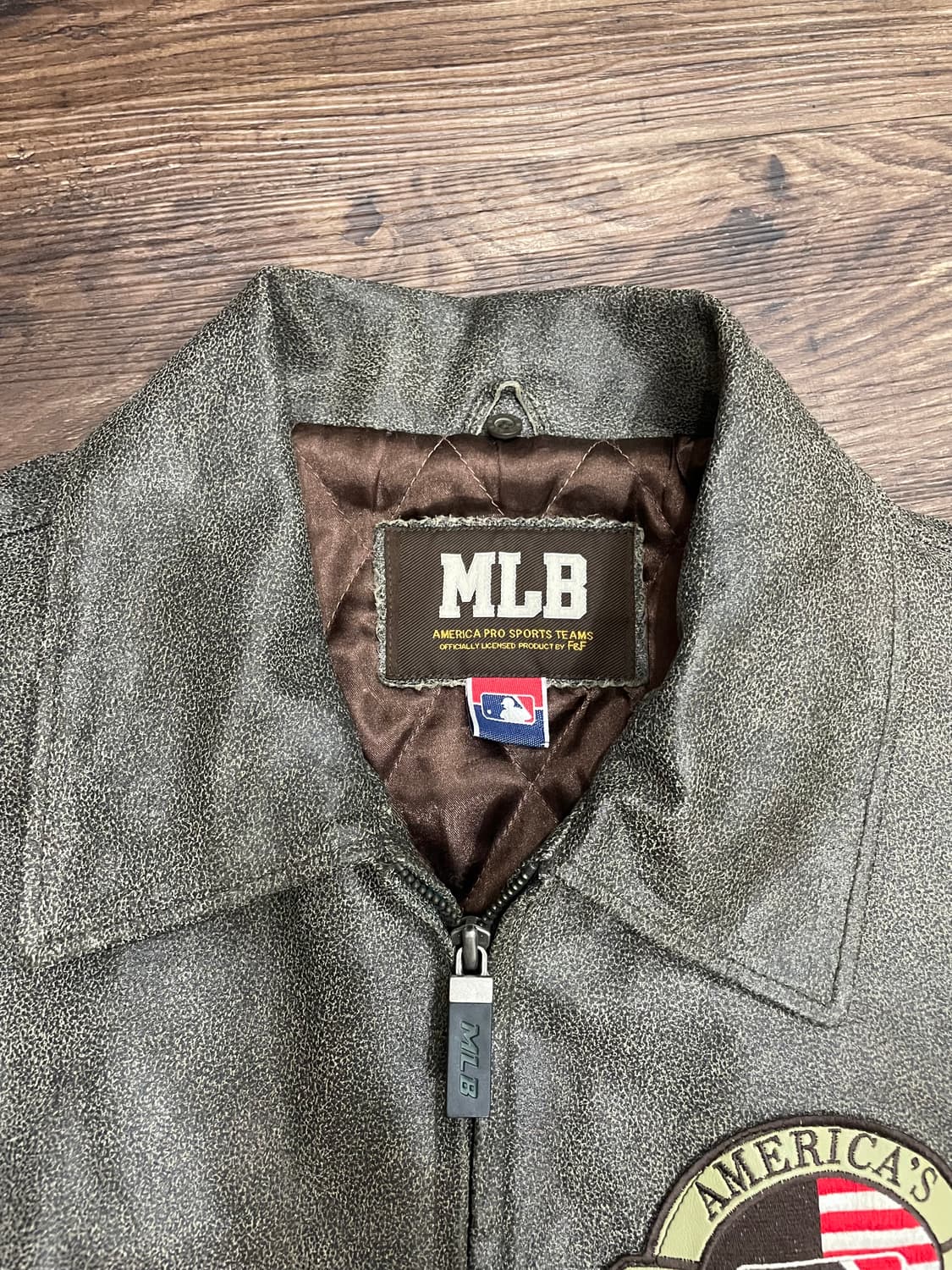 00s MLB 소가죽 바시티 레더 자켓 상품이미지8