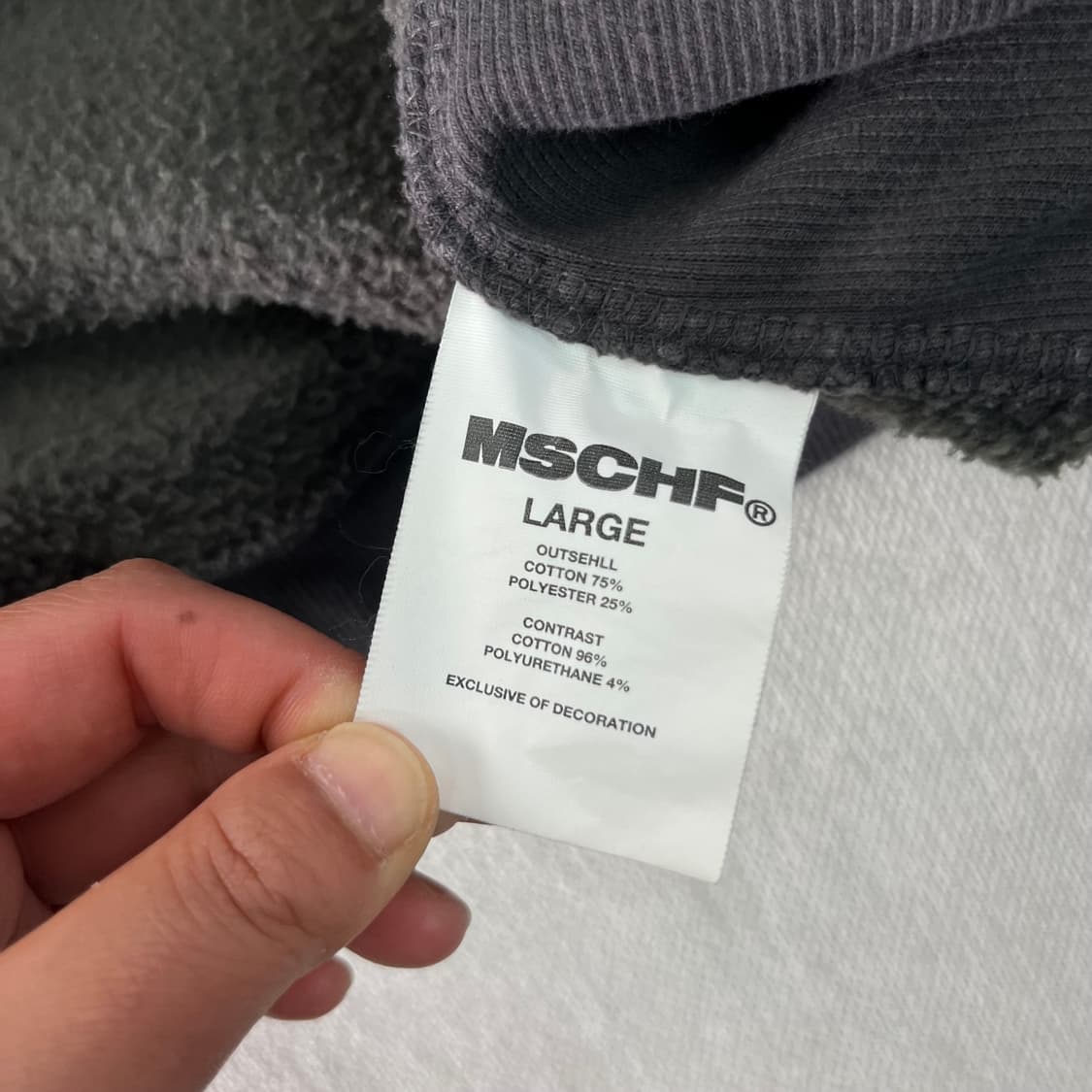 W 100 미스치프 22FW 롬버스 챠콜 후드티 상품이미지5