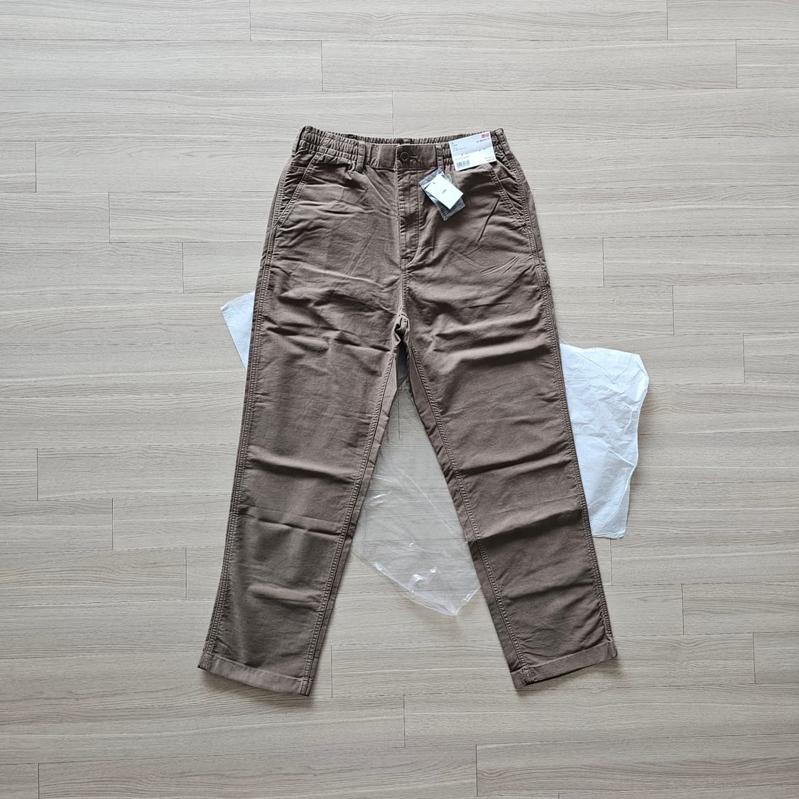 M 32 82 새제품) 유니클로 와이드핏 워크 팬츠 그래놀라 브라운 상품이미지1