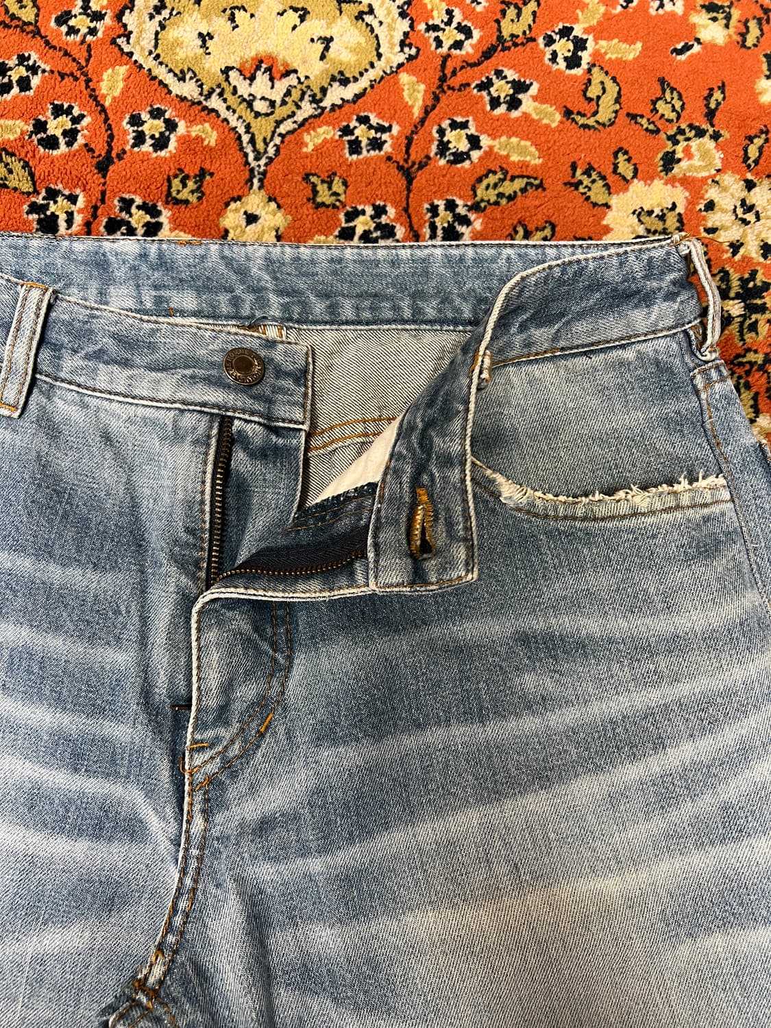 [30] 타임옴므 연청 슬림 스트레이트 데님 팬츠 상품이미지3