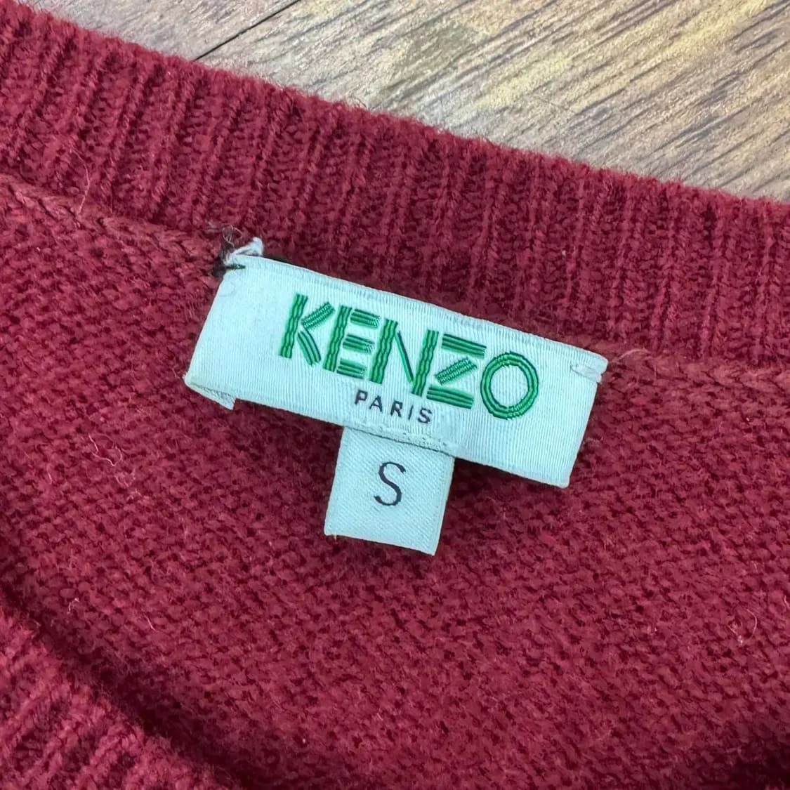여성용 S KENZO 겐조 버건디 니트 가디건  상품이미지6