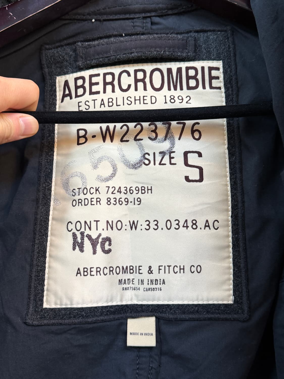Abercrombie & Fitch 다크그레이 밀리터리 울 자켓 S 상품이미지7