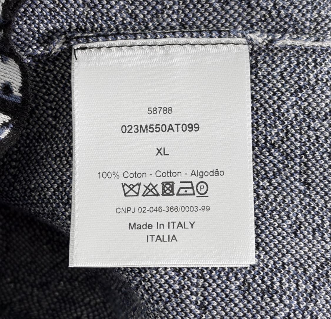 [XL] 디올 남성 오블리크 개버딘 자카드 오버 니트 셔츠 블랙 상품이미지8