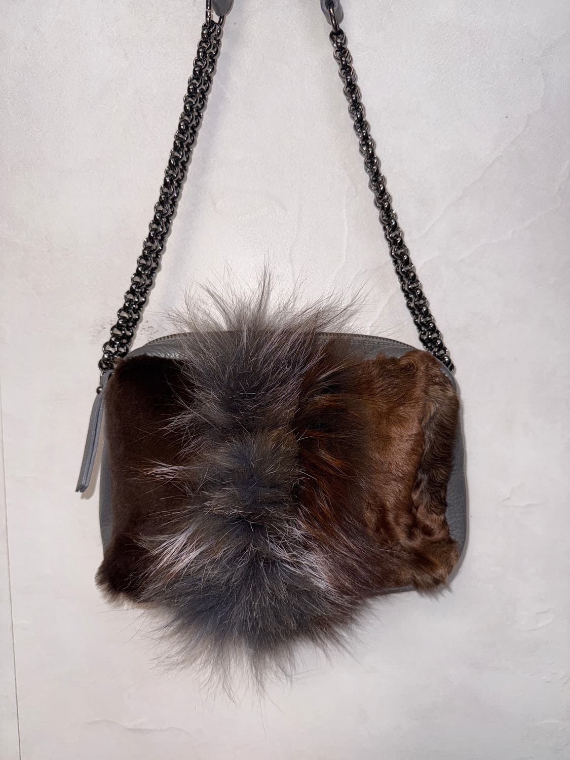 Mixed ash brown fox fur chain bag 상품이미지2