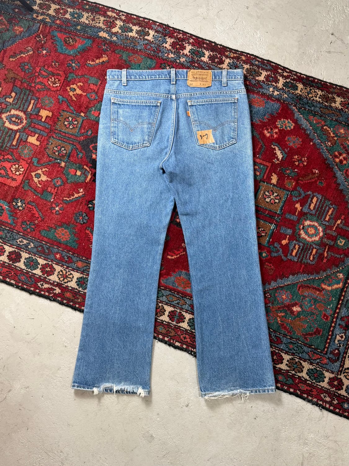 90's USA Made 빈티지 리바이스 517 오렌지탭 부츠컷 데님 상품이미지4