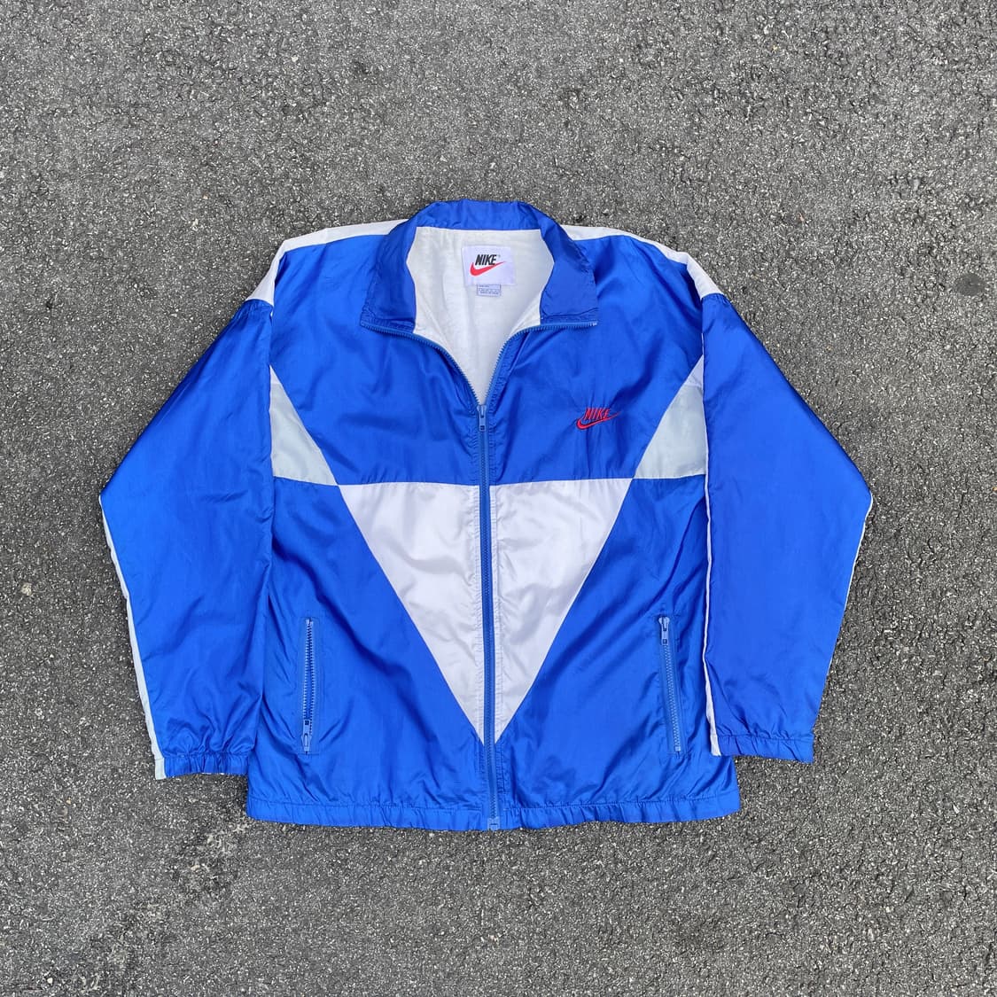 90s 나이키 포카리 화이트 블루 올드스쿨 트랙자켓 바람막이 XL 상품이미지2