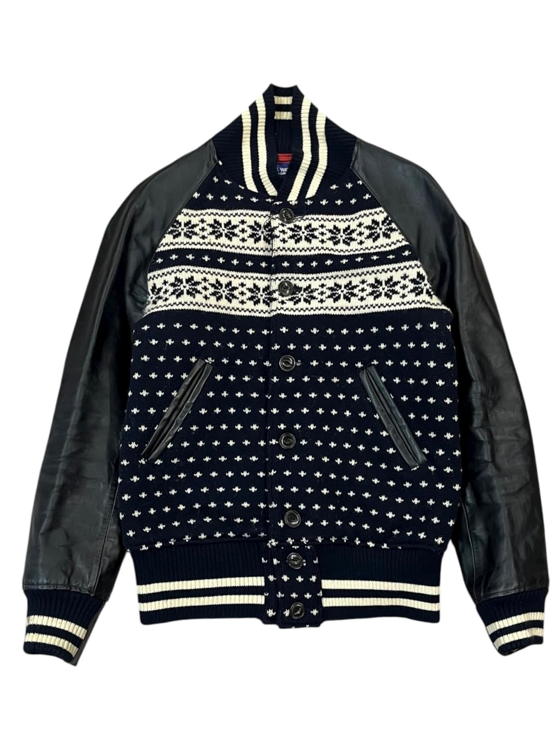 준야 와타나베X꼼데가르송 자카드 노르딕 바시티 자켓 L #csz1856 상품이미지3