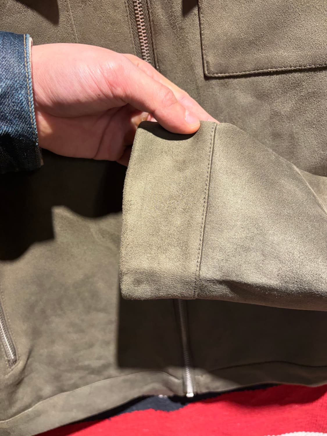 Khaki suade bluson jacket / 카키 스웨이드 블루종 상품이미지4