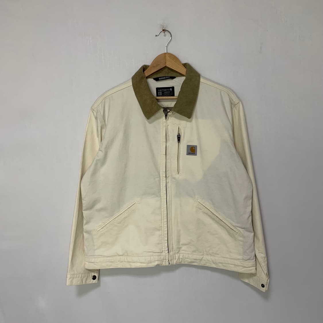 칼하트 빈티지 카라 배색 아이보리 코듀로이 자켓 L 상품이미지1