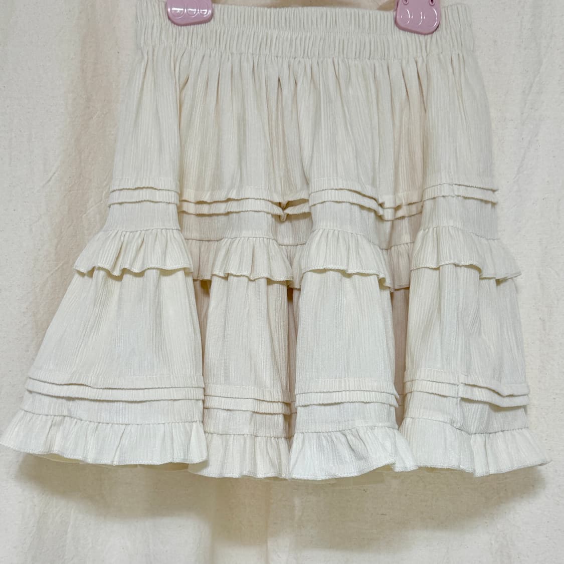 빈티지 아이보리 밴딩 캉캉스커트 상품이미지1