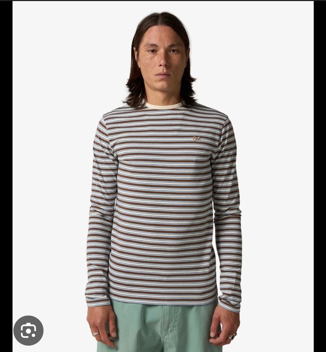 ERL 스트라이프 롱슬리브 브라운 L 상품이미지1