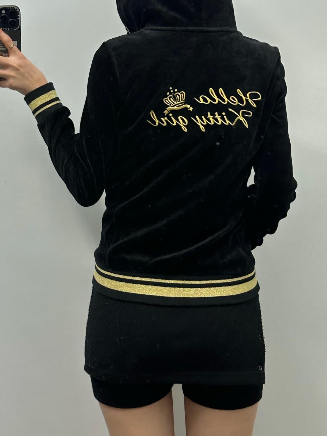 Vintage 빈티지 y2k 와투케 벨루어 벨벳 후드집업 상품이미지2