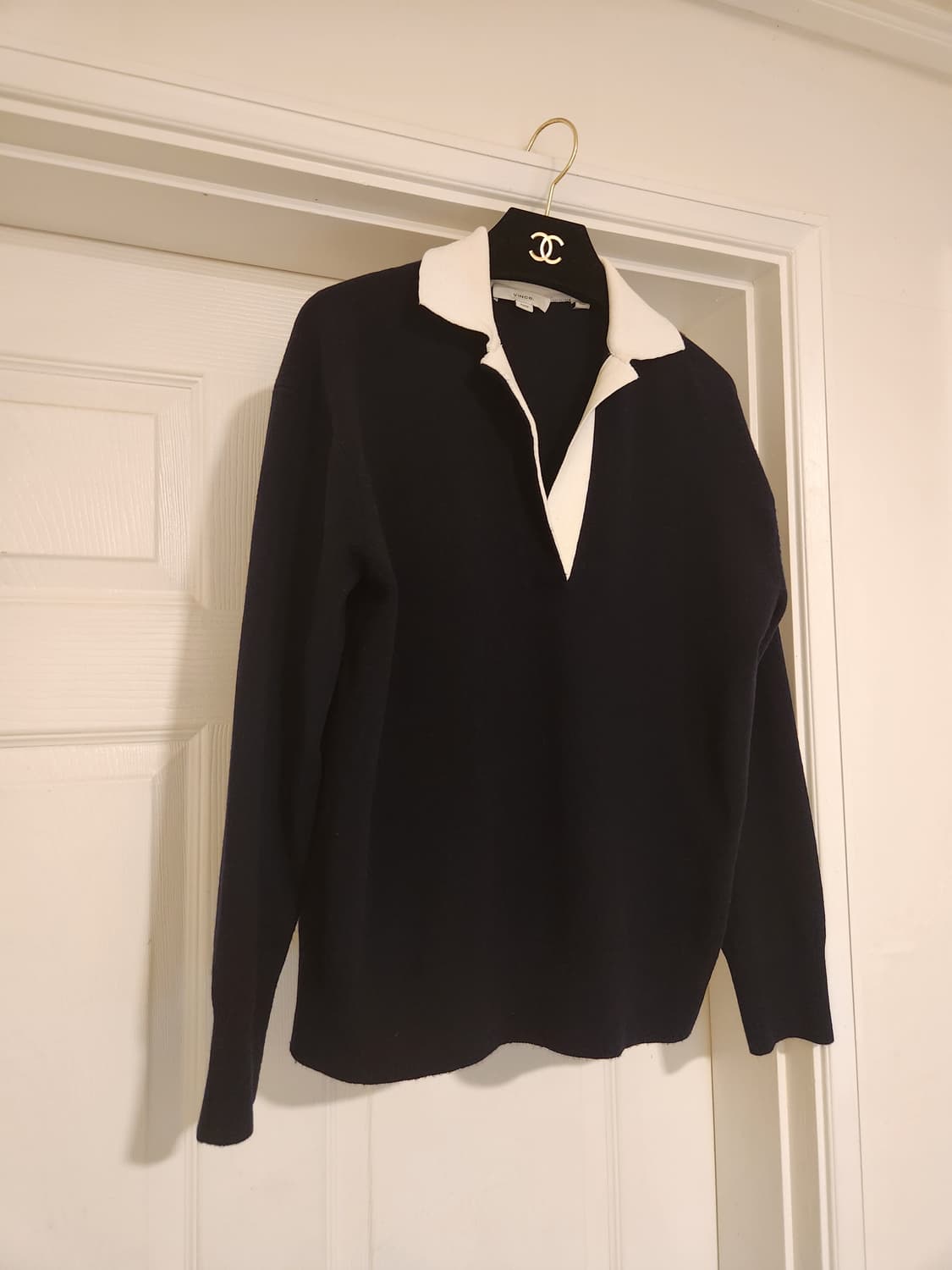 (정품)빈스 VINCE 네이비 여성 폴로니트 상품이미지9