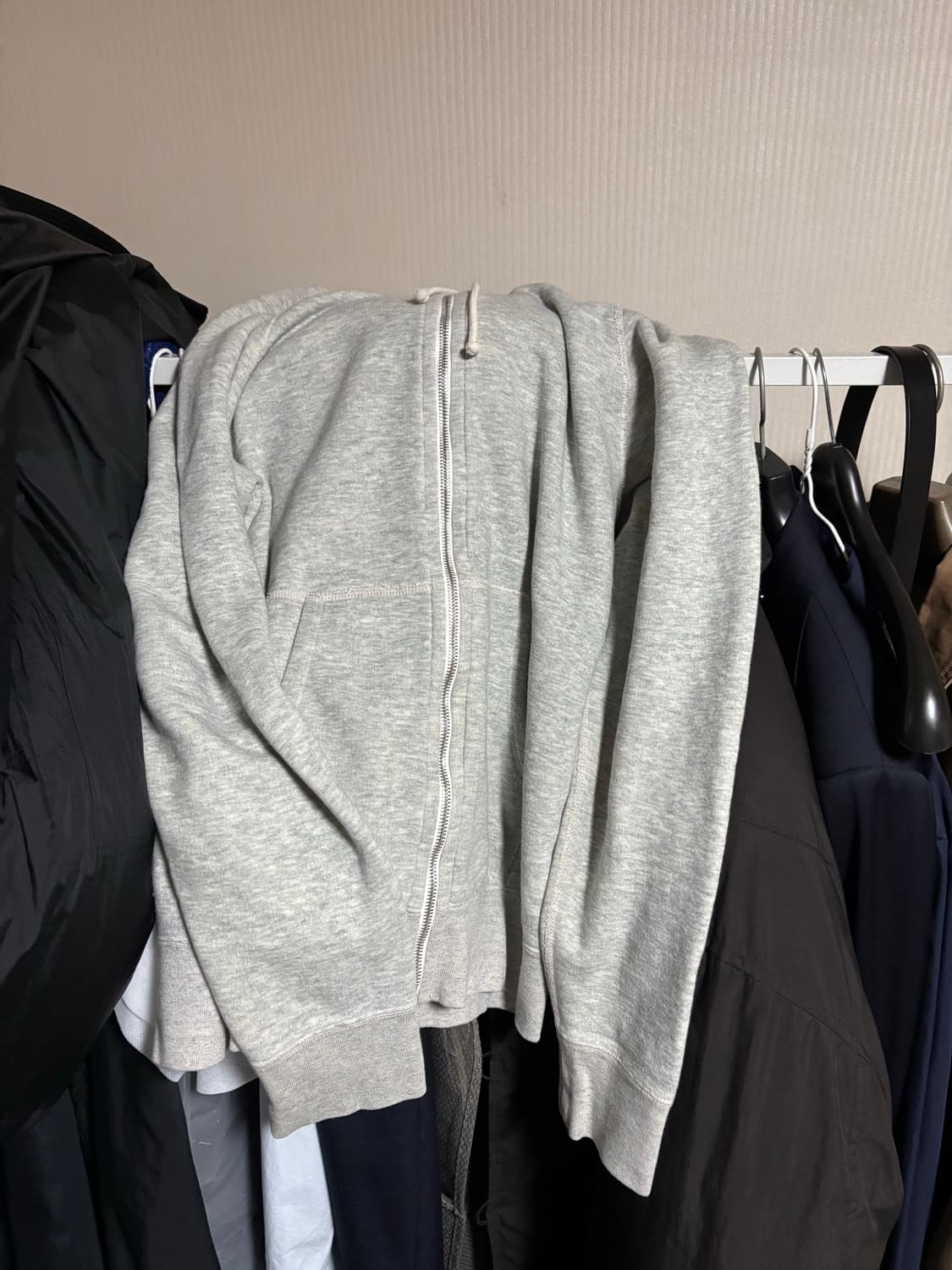 오라리 그레이 루프휠 후드집업 4사이즈 상품이미지6