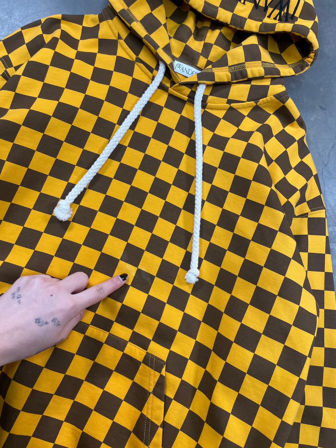 JW 앤더슨 체커보드 스웻 후드 상품이미지4