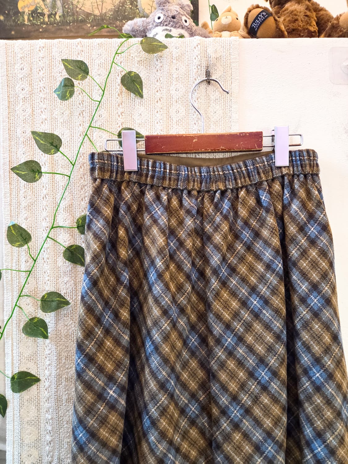 포근 체크 롱스커트 상품이미지5