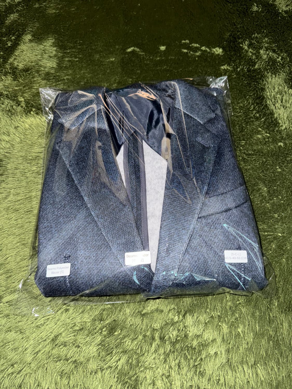 [S] BEAMS 빔즈 폴리 텍스쳐드 블레이저 자켓 네이비 상품이미지10