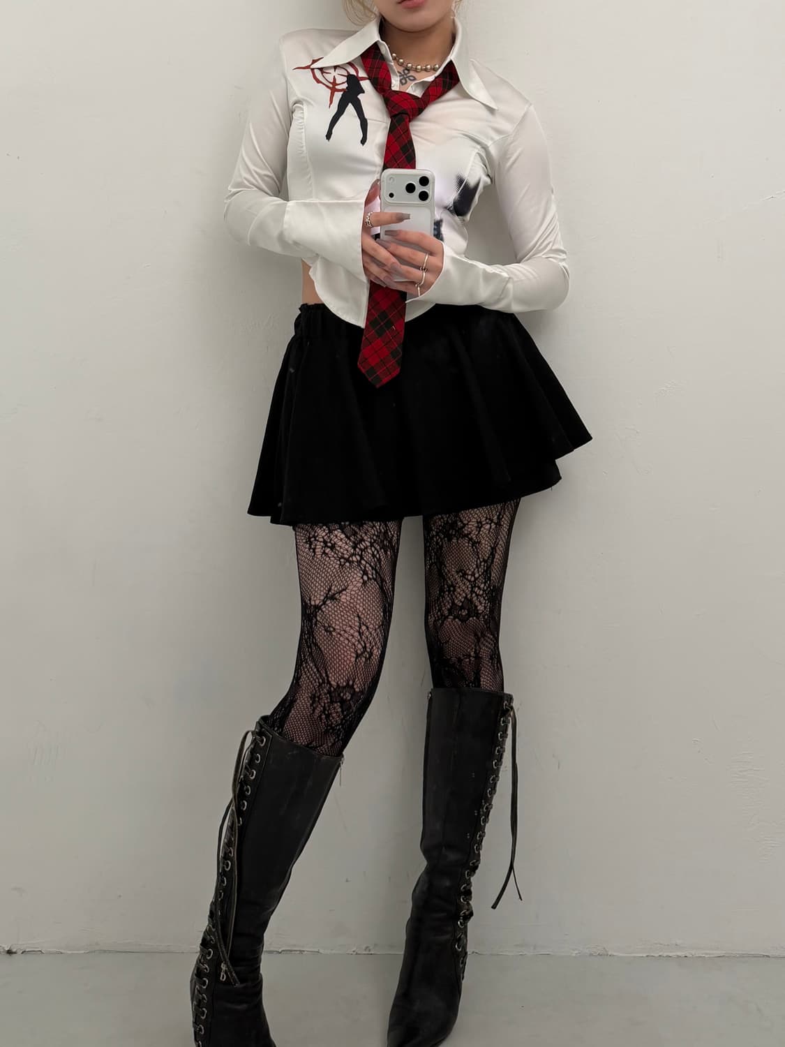 블랙 플리츠 미니 스커트  상품이미지1