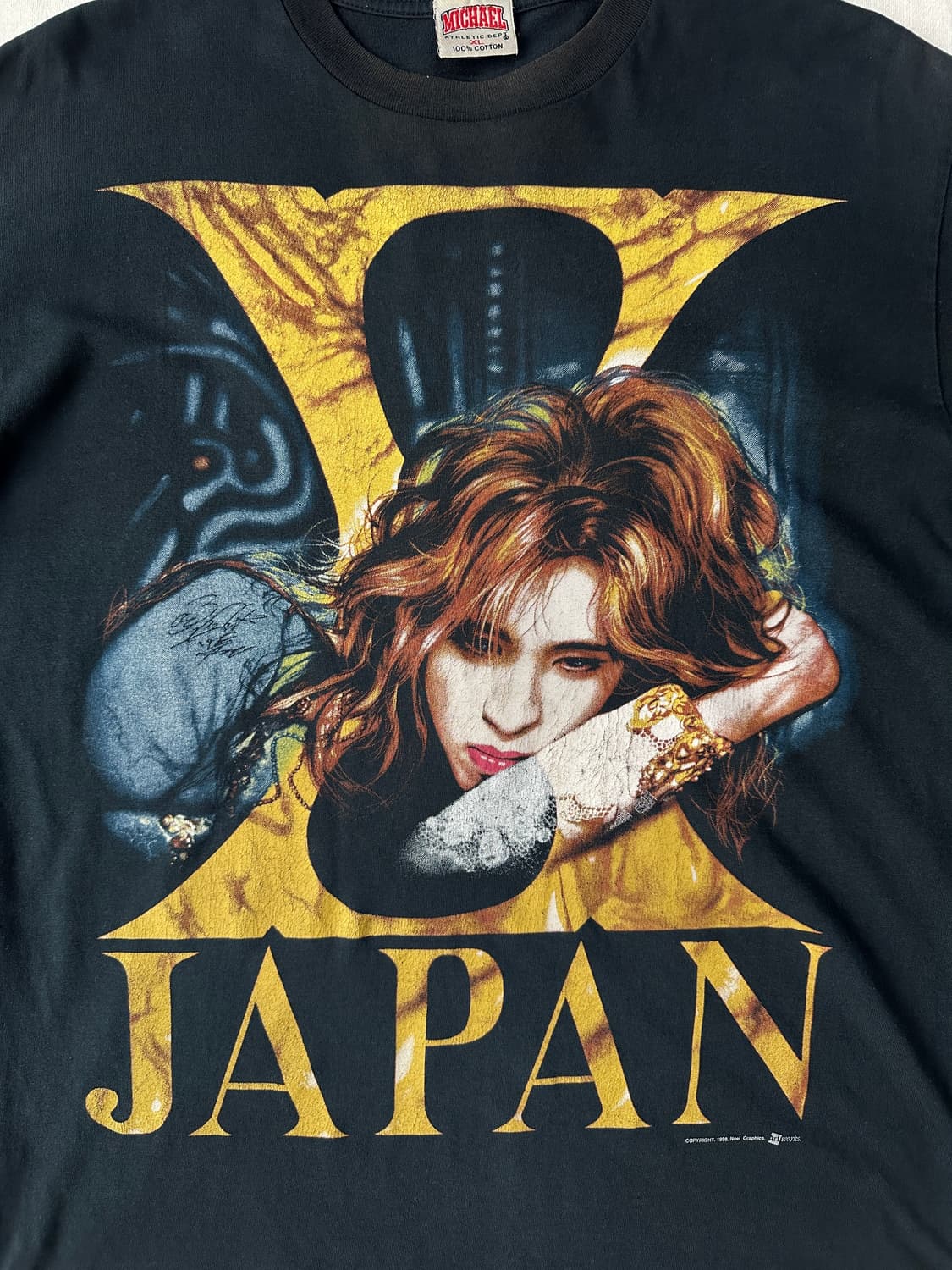 90s X JAPAN 요시키 프린팅 반팔 티셔츠 XL 상품이미지5