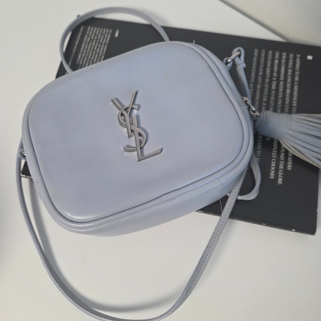 YSL 생로랑 정품 은장 미니 블로거 레더백 크로스백 태슬백 상품이미지2