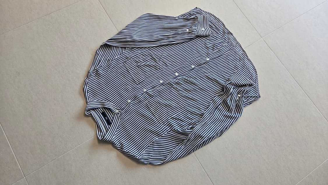 시스템 옴므 차이나 카라 헨리넥 실키 스트라이프 셔츠
 상품이미지5