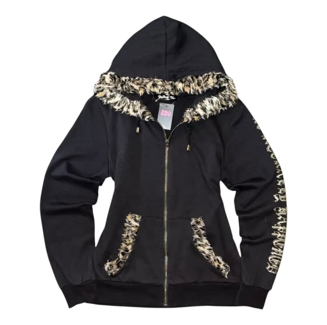 갸루 오네갸루 레오파드 호피퍼 빈티지 후드집업 상품이미지1