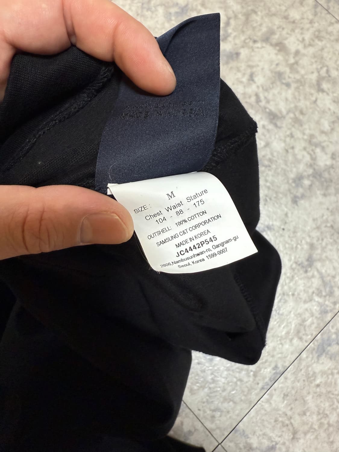 준지 남성 블랙 자수 티셔츠 상품이미지3