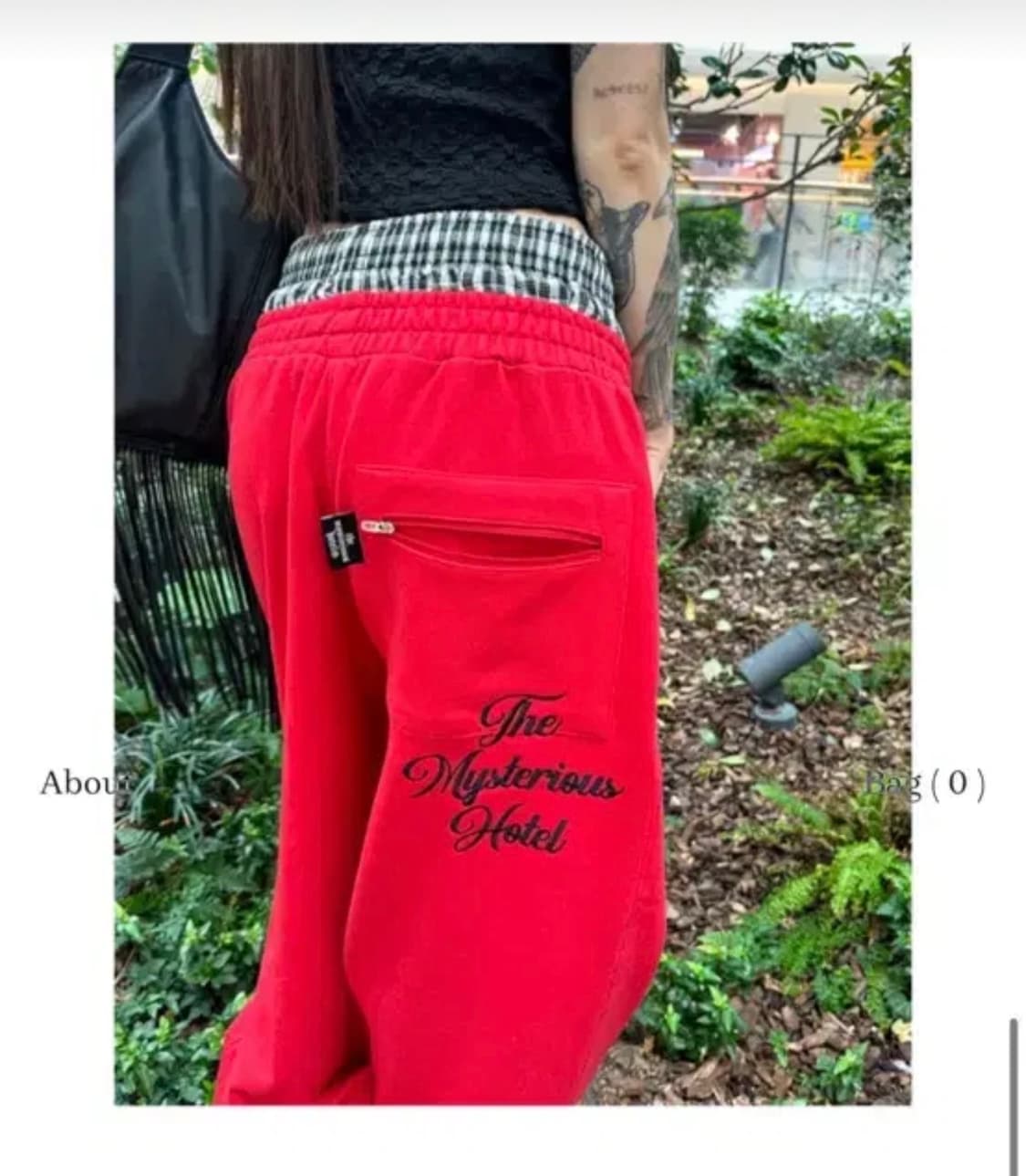 더미스테리어스호텔 체크 레이어드 스웻팬츠 상품이미지2