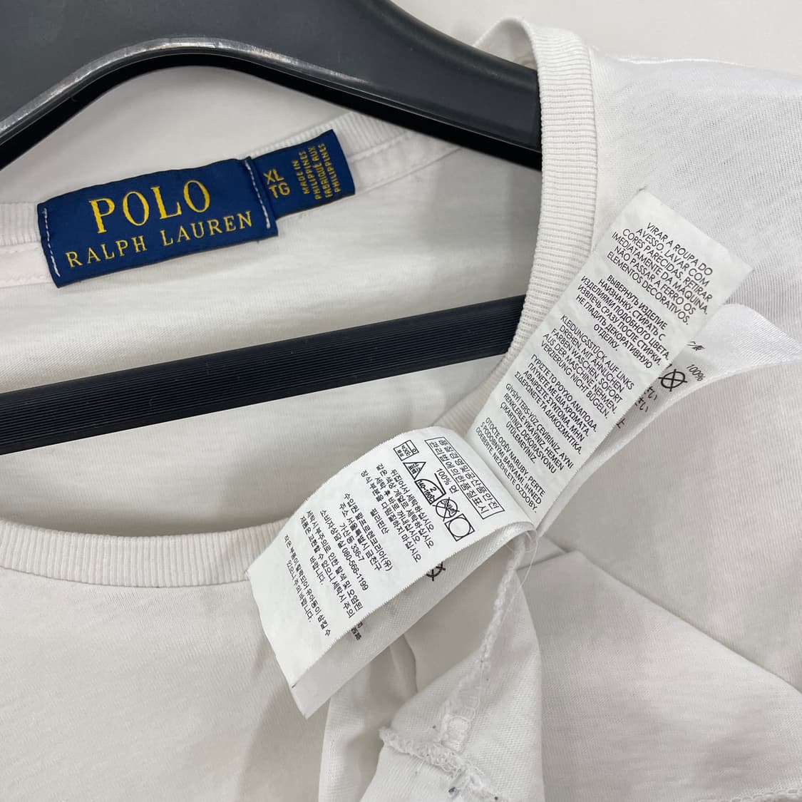 폴로 랄프로렌 공용xl 베어 로고 화이트 반팔 티셔츠 상품이미지6